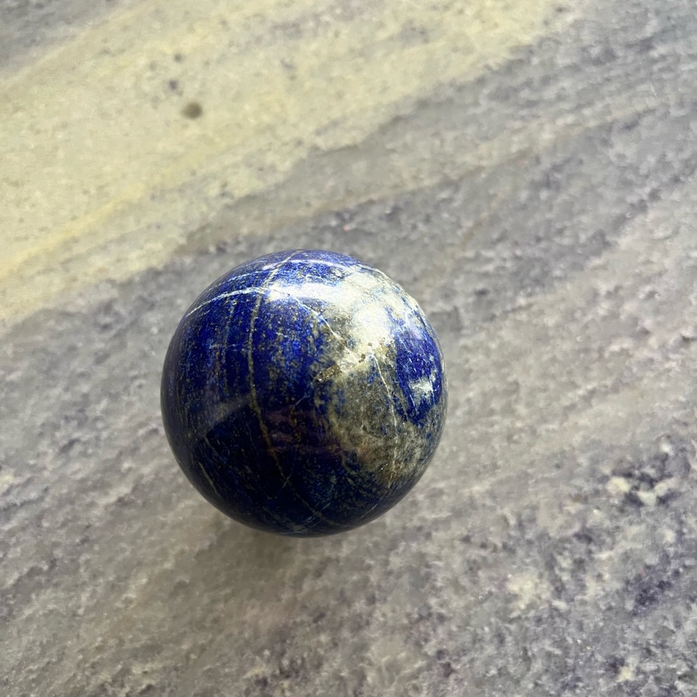 Natural Crystal Stone Polished Lapis Lazuli Blue Ball Sphere 8.3oz Rock Healing